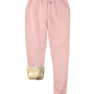 Yeokou Women's Warm Sherpa Lined Athletic Sweatpants Jogger Fleece Pants