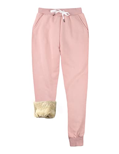 21LdJJHEhdL.jpg Yeokou Women's Warm Sherpa Lined Athletic Sweatpants Jogger Fleece Pants