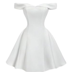 Girl's Satin Off The Shoulder A Line Flowy Fit and Flare Holiday Party Dress