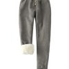 Womens Sherpa Lined Sweatpants Winter Warm Fleece Joggers Casual Lounge Pants