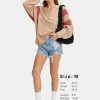 Women's Oversized V Neck Henley Shirt Patchwork 2024 Color Block Sweatshirt Long Sleeve Button Pullover Tunic Tops
