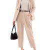 Women's Business Blazer and High Elastic Waist Pant Suit Set Loose Fit Casual Fall Winter 2 Piece Suits for Work