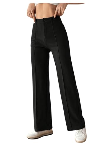 Women's Straight Leg Dress Pants High Waisted Slacks Casual Work Office Pants Trousers