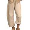 Womens Fleece Lined Sweatpants Barrel Leg High Waist Winter Joggers Cozy Home Travel Lounge Pants with Pockets