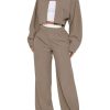 Women Fall 2 Piece Outfits Long Sleeve Zip Up Crop Sweatshirts Jacket Wide Leg Pants Airport Travel Matching Sets 2025
