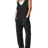 Womens High Roller Denim Bib Jumpsuits Casual Loose Sleeveless Baggy Overalls Jeans Pants Jumpers with Pockets