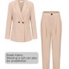 Women's Business Blazer and High Elastic Waist Pant Suit Set Loose Fit Casual Fall Winter 2 Piece Suits for Work