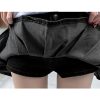 Women's Casual Slim A-line Pleated Ruffle Short Mini Denim Skirts