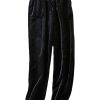 Womens Fleece Pajama Pants Warm Fuzzy Cozy Mens Sleep Bottoms With Pockets(-Black-M)