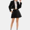 Women's Business Casual Blazer Suit Sets and Pleated Mini Skirt 2 Piece Outfits Trendy Long Sleeve Y2K Clothes 2025