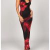 Women's Sexy Floral Maxi Dress Halter Tie Backless Cowl Neck Bodycon Party Dress