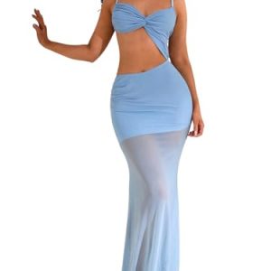 SHENHE Women's Cutout Prom Dress Long Formal Evening Dresses Twist Tube Maxi Dresses