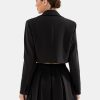 Women's Business Casual Blazer Suit Sets and Pleated Mini Skirt 2 Piece Outfits Trendy Long Sleeve Y2K Clothes 2025