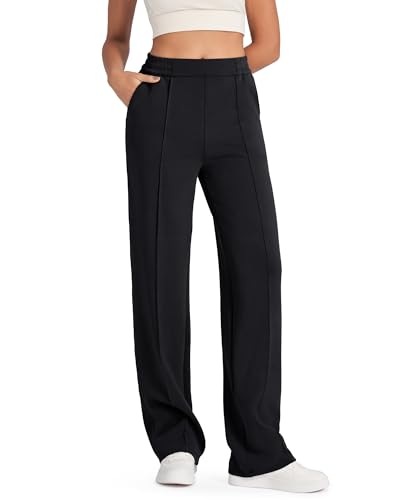 Smoofit Modal Soft Women Wide Leg Sweatpants with Pockets Yoga Pants Casual Lounge Trousers Petite/Regular/Tall