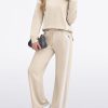 Women 2 Piece Lounge Set Tracksuit Color Block Pullover Wide Leg Pants Sweatsuit Matching Sets S-3XL