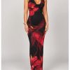 Women's Sexy Floral Maxi Dress Halter Tie Backless Cowl Neck Bodycon Party Dress