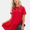 Womens Summer Casual Short Sleeve Dress Crewneck Tshirt Dresses Pleated Aline Mini Dress 2025 Vacation Beach Sundress
