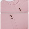 Women Cotton Blend Crew Neck Short Sleeve Basic Tunic Tee Shirts Tops Blouse