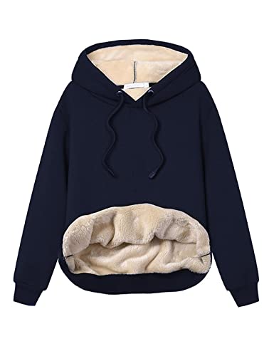 Women's Athletic Hoodies Sherpa Fleece Lined Workout Pullover Winter Warm Thicken Sweatshirt