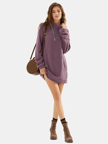 Womens Casual Oversized Long Sleeve Sweater Dress with Pocket Loose Fit Knit Fall Winter Long Pullover Sweater Tunic