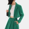 Women's Business Casual Blazer Suit Sets and Pleated Mini Skirt 2 Piece Outfits Trendy Long Sleeve Y2K Clothes 2025