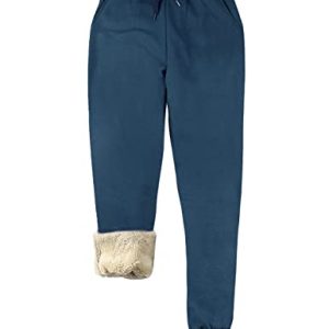 Women's Warm Sherpa Lined Athletic Sweatpants Jogger Fleece Pants