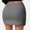 Womens Button Bodycon Mini Skirt Sexy Night Club High Waist Elastic Y2K Trendy Short Plaid Skirts