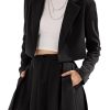 Women's Business Casual Blazer Suit Sets and Pleated Mini Skirt 2 Piece Outfits Trendy Long Sleeve Y2K Clothes 2025
