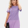 Womens Summer Casual Short Sleeve Dress Crewneck Tshirt Dresses Pleated Aline Mini Dress 2025 Vacation Beach Sundress