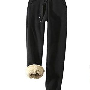 Women's Warm Sherpa Lined Athletic Sweatpants Jogger Fleece Pants