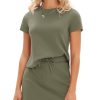 Womens Summer 2 Piece Short Skirt Sets Short Sleeve Tshirt Matching Tennis Skort Dressy Cotton Travel Vacation Outfits