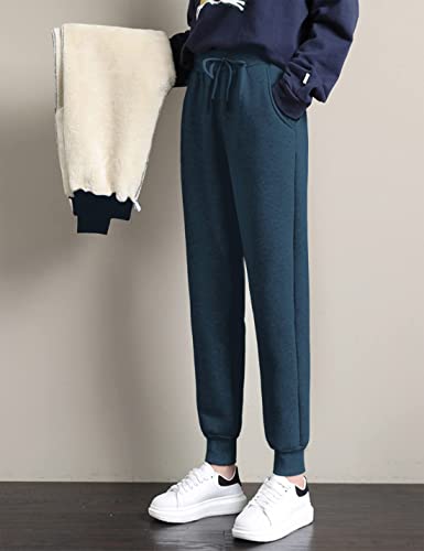 Women's Warm Sherpa Lined Athletic Sweatpants Jogger Fleece Pants