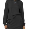 Women 2 Piece Sets Cotton Sweatsuits Fall Hooded Sweatshirt Cargo Skort Skirt Stretchy Tracksuit Casual Tennis Pockets