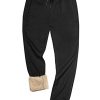 Mens Winter Warm Sherpa Lined Active Thermal Jogger Fleece Sweatpants Pant