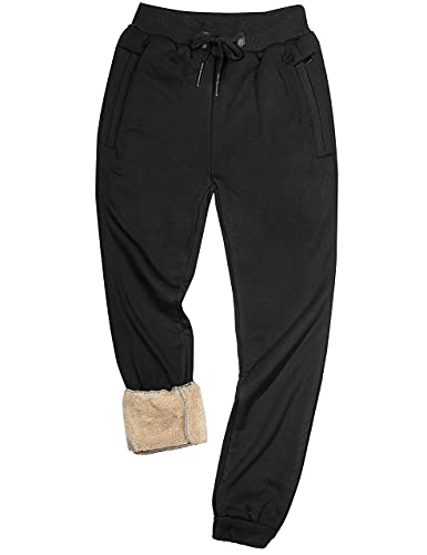 Mens Winter Warm Sherpa Lined Active Thermal Jogger Fleece Sweatpants Pant