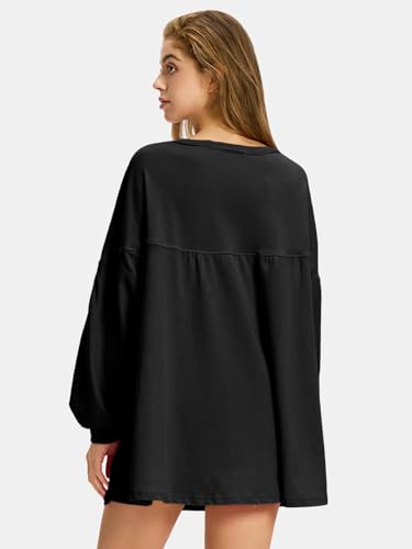 Womens Fall Long Sleeve Shirts V Neck Casual Maternity Tops Loose Babydoll Pullover Dressy Tunic Blouse Outfits 2025