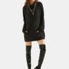 Womens Casual Oversized Long Sleeve Sweater Dress with Pocket Loose Fit Knit Fall Winter Long Pullover Sweater Tunic