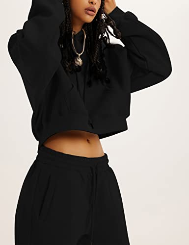 31T9ZIcmqwL.jpg Women's Fleece 2 Piece Outfits Sweatsuits Pullover Hoodie Sweatshirt Jogger Pants Tracksuits Set