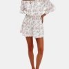Women's Summer Floral Romper Dress Off Shoulder Ruffle Elastic Wasit Wide Leg Shorts Jumpsuit Vacation Beach 2025