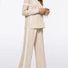 Women 2 Piece Lounge Set Tracksuit Color Block Pullover Wide Leg Pants Sweatsuit Matching Sets S-3XL