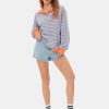 Womens Oversized Sweatshirt for Women 2024 Fall Button Striped Long Sleeve Shirts Hoodies Preppy Top Y2K Outfits