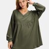 Womens Fall Long Sleeve Shirts V Neck Casual Maternity Tops Loose Babydoll Pullover Dressy Tunic Blouse Outfits 2025