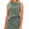 Womens Summer 2 Piece Short Skirt Sets Sleeveless Top and Tennis Skorts Dressy Cotton Matching Sweatsuits Outfits 2025