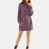 Womens Casual Oversized Long Sleeve Sweater Dress with Pocket Loose Fit Knit Fall Winter Long Pullover Sweater Tunic