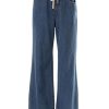 Women Wide Leg Jeans Casual Loose Fit High Elastic Waist Denim Pants with Pockets