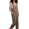 Womens High Roller Denim Bib Jumpsuits Casual Loose Sleeveless Baggy Overalls Jeans Pants Jumpers with Pockets