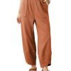 Womens Baggy Wide Leg Pants Casual Elastic Waisted Palazzo Harem Pants with Pockets