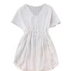 Girl's Swimsuit Coverups Chiffon Short Sleeve Beach Dress Bathing Suit Cover Up
