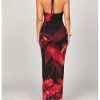 Women's Sexy Floral Maxi Dress Halter Tie Backless Cowl Neck Bodycon Party Dress