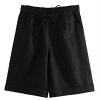 Womens Casual Loose Elastic Drawstring Summer Beach Bermuda Pocketed Shorts